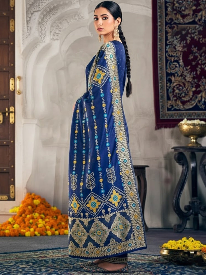 Ladies Smart Choice Navy Blue Designer Anarkali Suit Set