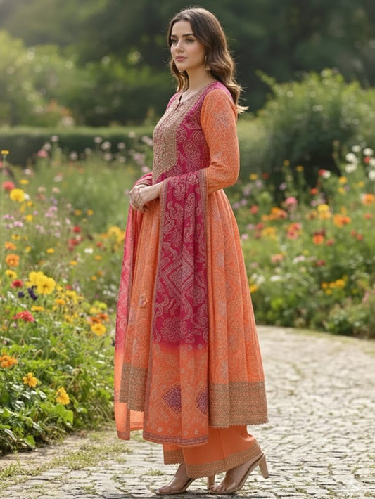 Premium Party Wear Chinon Silk Suit