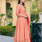 Ladies Smart Choice Peach Pink Embroidered Anarkali Suit Set
