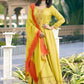 Ladies Smart Choice Mustard Yellow Festive Anarkali Suit Set