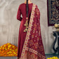 Ladies Smart Choice Maroon Festive Anarkali Suit with Designer Dupatta