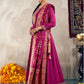 Ladies Smart Choice Royal Wine Embroidered Anarkali Suit Set